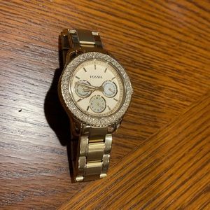 Fossil stainless steel gold watch